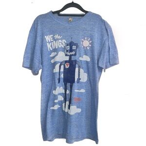 We The Kings Blue Robot in the Clouds American Apparel T Shirt Size Medium